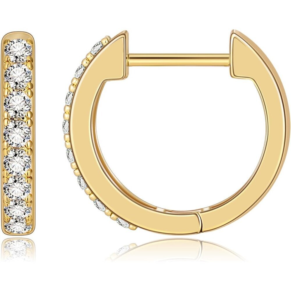 Gold Huggie Earrings Women 14K Gold Plated Cubic Zirconia Hoop Jewelry
